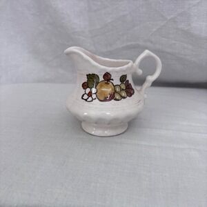 Metlox Poppytrail Vernon Ware Creamer 1961 California Pottery Fruit Decor‎ 5"